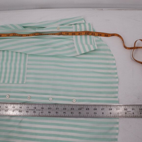 AYR Shirt Women's XL Long Sleeve Button Up Striped Viscose Silk relaxed pocket - Picture 7 of 10